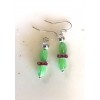 Green & Silver Glass Beaded Earrings