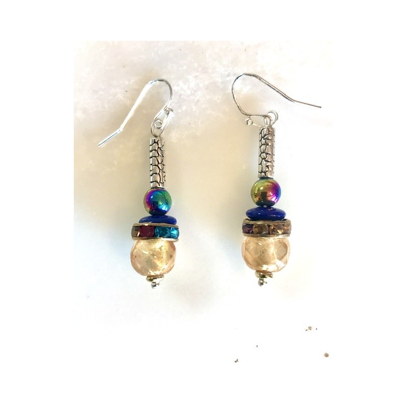 Multi colored Glass Beaded Earrings